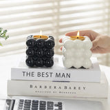 Qfdian  Bubble Ball Candle Holder Ceramics Desktop Candlesticks for Candles Minimalist Candlestick Wedding Centerpieces Home Decor Gifts