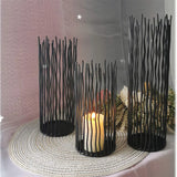 Qfdian  A set of three metal wire willow candle holders, 8/10/12 inches, used for wedding center, Halloween, and Christmas decoration
