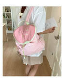 Japanese Letter Embroidery Schoolbags Y2k Aesthetic Student Casual Travel Backpacks Contrast Color Sweet Kawaii Bags for Women