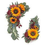 Artificial Wedding Arch Flowers Kit Boho Dusty Rose Blue Eucalyptus Garland Drapes for Wedding Decorations Welcome Sign