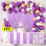 Qfdian  4 Panels-5ft x 10ft Wrinkle Free Pink Backdrop Curtain, Pink Wedding Backdrop Drapes, Silky Polyester Back Drop Cloth for Birthd
