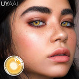 Qfdian 1 Pair Colored Contact Lenses for Eyes Natural Brown Lenses Beauty Lenses Gray Lenses Eye Contact for Woman Quality Lens