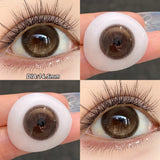 Qfdian  1 Pair(2pcs) Colored Contact Lenses For Eyes Fashion Natural Brown Lenses Myopia Lenses with Diopters Degree Green Eye L