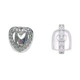 Qfdian 1/2/5Pcs Niche design zirconia hollowed-out heart-shaped teeth dental ornaments,hip-hop braces,and heart-shaped dental ornaments