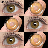 Qfdian  1 Pair Color Contact Lenses Makeup Blue Pupils Natural Brown Lenses High Quality Green Color Eye Lens Cosmetic Colorcon