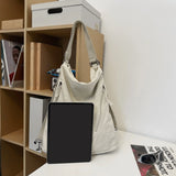 Qfdian Women's Backpack Multi-Purpose Bag Large Capacity Pure Color Design Versatile Commuter Crossbody Bag Personalized Trendyy Canvas Bag Shoulder Bag Backpack