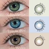 Qfdian 2PCS Contact Colored Lenses for Eyes Myopia Degree Green Brown Blue Colored lenses with Prescription High Quality