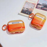 Qfdian  Artistic beauty smudge orange sunset suitable for AirPods1/3 protective case Apple airPods4 Bluetooth headset cover