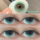 Qfdian Colored Contact 2Pcs 2024Year New  Lenses with Myopia Degree Grade 0.00- 8.00 Blue Green Beauty Pupilentes Soft Lens KSSEYE