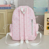 Qfdian Backpacks for Women Students Sweet Dot Chic Bow Schoolbags Y2k Aesthetic Casual Fashion Backpack Trendy Kawaii Girls School Bags