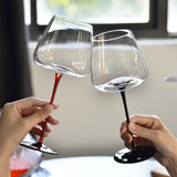 Qfdian  550ml Black Red Wine Glasses Home Nordic Creative Light Luxury Red Wine Champagne Glass Crystal Glass Cup Kitchen Bar Drinkware