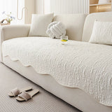Qfdian  Modern Minimalist Sofa Cover Irregular Shape Edge Cooling New Summer Light Luxury Ice Silk Mat Seat Cushion Sofa Slipcover