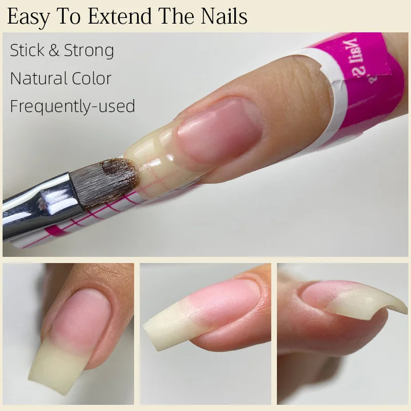 MSHARE 30g Natural Looking Poly Nails Acryl Gel Nail Extensions Builder UV Led Acrylgel Crystal Clear Gel logo Customization