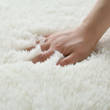 Qfdian White Fluffy Hall Carpet Modern Living Room Bedroom Home Decor Large Mats Thickened Non-Slip Girl Children's Room Pink Furry Rug