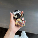 Qfdian  Irregular smudged plaque with flower pendant, suitable for AirPods4 protective case Apple 1/3 wireless bluetooth headset