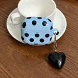 Qfdian  Niche simple blue polka dot airpods4 protective case airpod3 is suitable for Apple pro earphone case second
