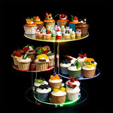 Qfdian  4-Tier Acrylic Paper Cup Holder with Led 灯, Colorful Round Paper Cup Holder, Birthday Anniversary, Wedding Party Decoration