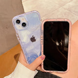 Qfdian Super Shockproof Gradient Marble Bumper Phone Case For iPhone 14 11 12 13 15 Pro XS Max X XR Clear Soft Silicone Back Cover Case