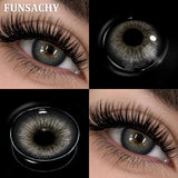 Qfdian  New AVELA Contact Lenses Natural Brown Eye Makeup Contacts Grey Color Lens Korean Softlens Yearly Cosmetics for Women