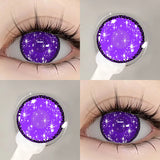 Qfdian   Anime Cosplay Colored Contact Lenses  Red Lens Blue Pupils Halloween MakeUp Beauty Women Cosplay Colorful Lenses