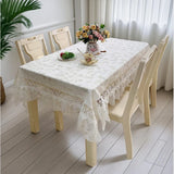 Qfdian  ‌Lace Tablecloth Atmosphere French Light Luxury Style High-end Feeling Dining Table Decoration Home Dust-proof White Tablecloth