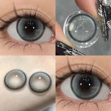 Qfdian  2pcs/pair Brown Colored Contact Lenses For Eyes Natural Black Lenses Big Eye Makeup Cosmetic beauty blue Contact Lenses