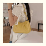 Qfdian Korean Chic Office Lady Shoulder Underarm Bag Elegant Pleated Casual Bags for Women Sweet Y2k Aesthetic Fashion Simple Handbags