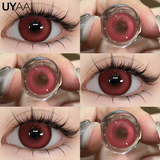 Qfdian  Cosplay Contact Lens Makeup Colored Pupils Cosmetics Beauty Red  Lenses Woman Cosplay Pink Pupils Halloween Color Contacts