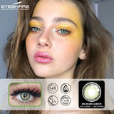 Qfdian 2pcs Natural Colored Contact Lenses For Eyes Blue Colored Contact Lens For Eyes Yearly Beautiful Makeup Contact Lenses