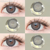 Qfdian  1pair Colorcon Contact Lenses Green Color Lens Natural Brown Eye Contacts Gray Pupils Beautiful Cosmetic Yearly Lenses
