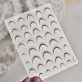 Qfdian 1pcs White 5D Pearl Lace Wave Lines Nail Art Stickers Elegant Exquisite Nail Decoration Decals DIY Self Adhesive Transfer Slider