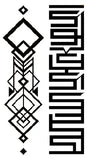 Qfdian  Waterproof Temporary Tattoo Sticker large rhombus square totem line tattoo flame tatto stickers flash tatoo fake tattoos for men
