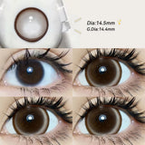 Qfdian  2pcs Gradient Green Contact Lenses Natural Color Pupils Coffee Pearl Lenses Makeup Color Eye Lenses Brown Lens Gray Lens