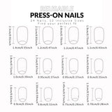 Qfdian  24PCS Fake Nails French Women Press Nails, Small Fresh Short Nails Removable Artistic Wearing Nails.