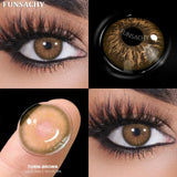 Qfdian  1 Pair Natural Color Contact Lenses for Eyes Brown Lenses Colorcont Korean Lens Yearly Beauty Gray Pupils Eye Contacts