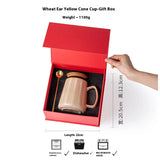 Qfdian  Vintage Relief Coffee Cup 760ml High-capacity Drinkware Ceramic Mug Spoon with Lid Household Water Cups Fathers Day Gift