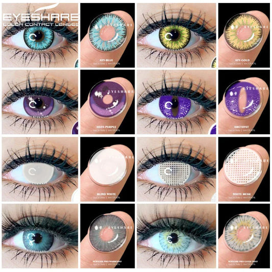 EYESHARE 1 Pair Cosplay Color Contact Lenses for Eyes Multicolored Contact Lenses Anime Halloween Lenses Yearly Eye Color Lens