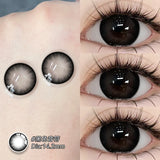 Qfdian  2pcs/pair Blue Colored Contact Lenses For Eyes Makeup Fashion Beauty Soft Contact Lenses Natural Brown Cosmetic Eye Lens