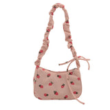 Qfdian  Women Summer Kawaii Cute Strawberry Print Shoulder Bags Fashion Y2k Aesthetic Casual Underarm Bag Japanese Fairy Sweet Handbags