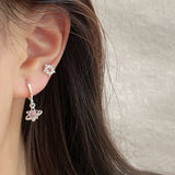 Qfdian 6PCS Y2K Punk Crystal Star Moon Pendant Earring Set For Women Girl Men Gothic Vintage Aesthetic Grunge Jewelry Ear Accessories