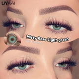 Qfdian  1Pair Fashion Big Lenses Colored Contact Lenses for Eyes Beauty Blue Eyes Lenses Natural Green Brown Grey Lens