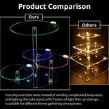 Qfdian  4-Tier Acrylic Paper Cup Holder with Led 灯, Colorful Round Paper Cup Holder, Birthday Anniversary, Wedding Party Decoration