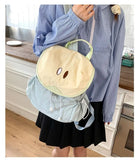 Japanese Letter Embroidery Schoolbags Y2k Aesthetic Student Casual Travel Backpacks Contrast Color Sweet Kawaii Bags for Women
