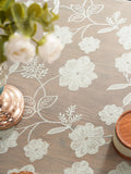 Qfdian  Modern Minimalist Small Rose Lace-Pressed Flower Luxury High-End Home Dining Tablecloth for Everyday Use