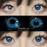 Qfdian 1 Pair Anime Cosplay Colored Contact Lenses for Eyes Red Lenses Halloween Purple Lenses Make Up Beauty Colorful Lenses