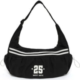 Qfdian 2025 New Trendy Striped Handbags Casual Men Women Outdoor Sports Crossbody Bag Y2k Aesthetic Ins All Match Travel Shoulder Bags