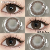 Qfdian  1 Pair Myopia 0~-8.00 Degree Color Contact Lenses for Eyes Natural Lenses with Prescription Diopter Eye Contacts Yearly