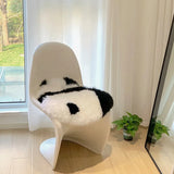 Qfdian Cute Panda Wool Fluffy White Carpet Kitchen Living Room Home Decoration Carpet Children Bedroom Sofa Entrance Door Mat