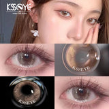 Qfdian 2Pcs New Contact Lenses for Eyes with Diopter Diameter 14.0mm Myopia Eyes Colored Lenses Makeup Yearly Use Fast Shipping