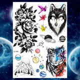 Qfdian  Ankle Flora Cherry Lavender Flash Fake Waterproof Tattoos Temporary Women Arm Chest Tattoo Stickers Body Art Custom Tatoos